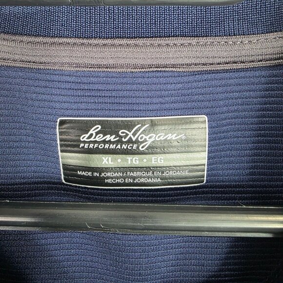 Mens Ben Hogan Blue Performance Polo Shirt Short Sleeve 100% Polyester Size XL - Picture 2 of 7